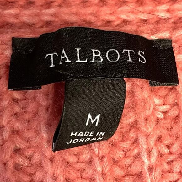 Talbots Salmon Pink Elegant Knit Shawl Collar Sweater Long Sleeve • Medium NWT - Picture 4 of 4